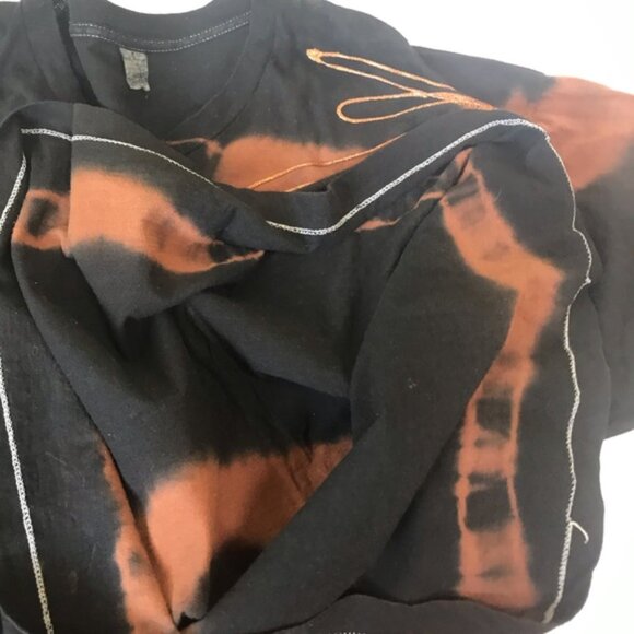 Screen Stars Vintage 80s Tiedye 3D Metallic Cotton T Shirt Oversized Paint Brown - Picture 5 of 16